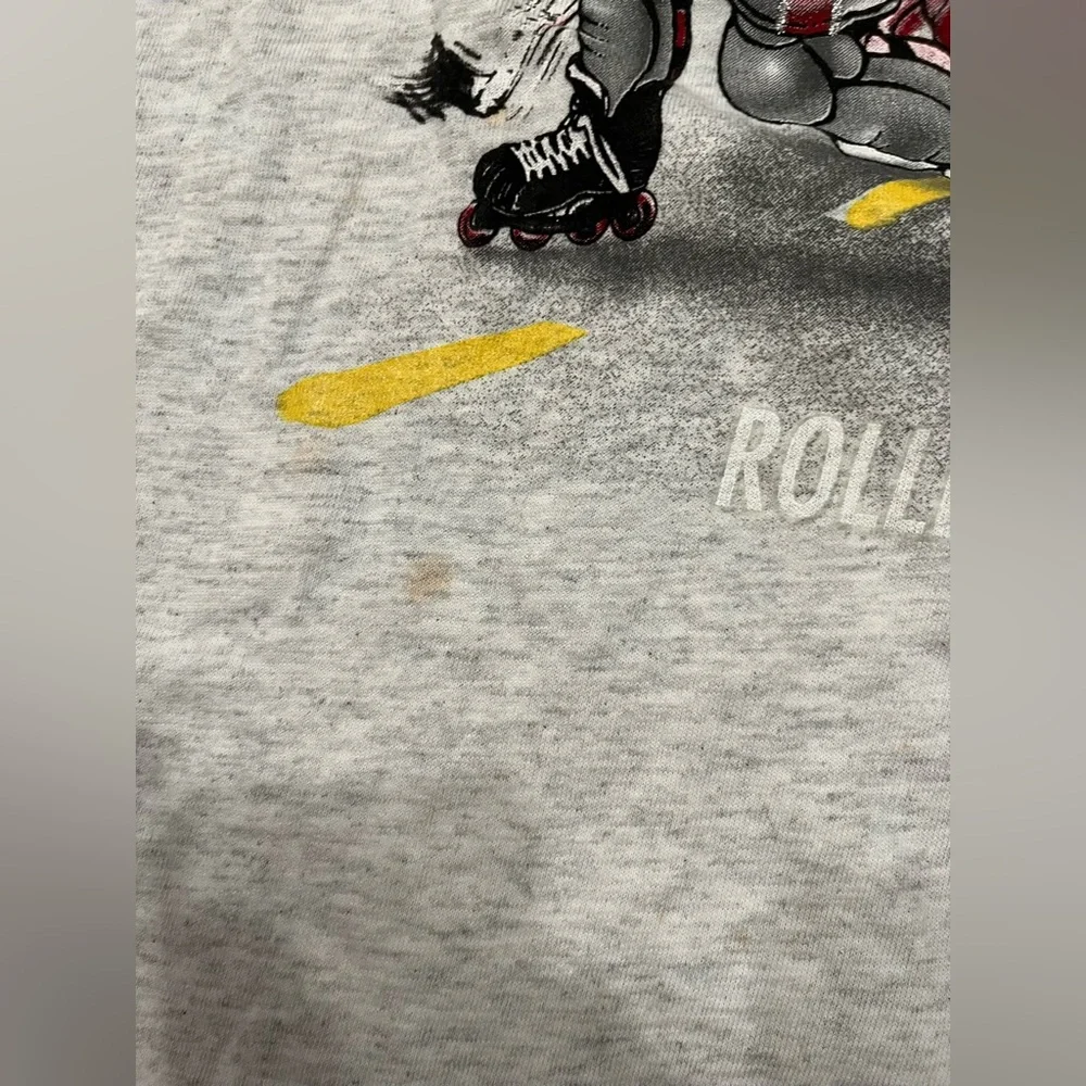Vintage 90s Northern Getaway Roller Hockey T Shirt Medium Glow In The Dark Alien